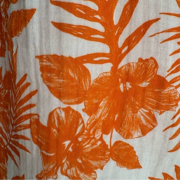 FELICITE short sleeve gauze print top in palm orange women’s size Medium NEW - Picture 7 of 11
